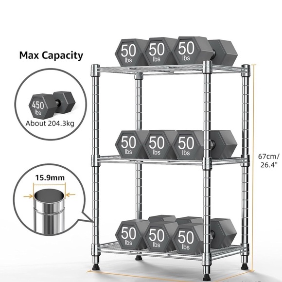 Silver Metal Storage Shelf - Picture 5 of 7